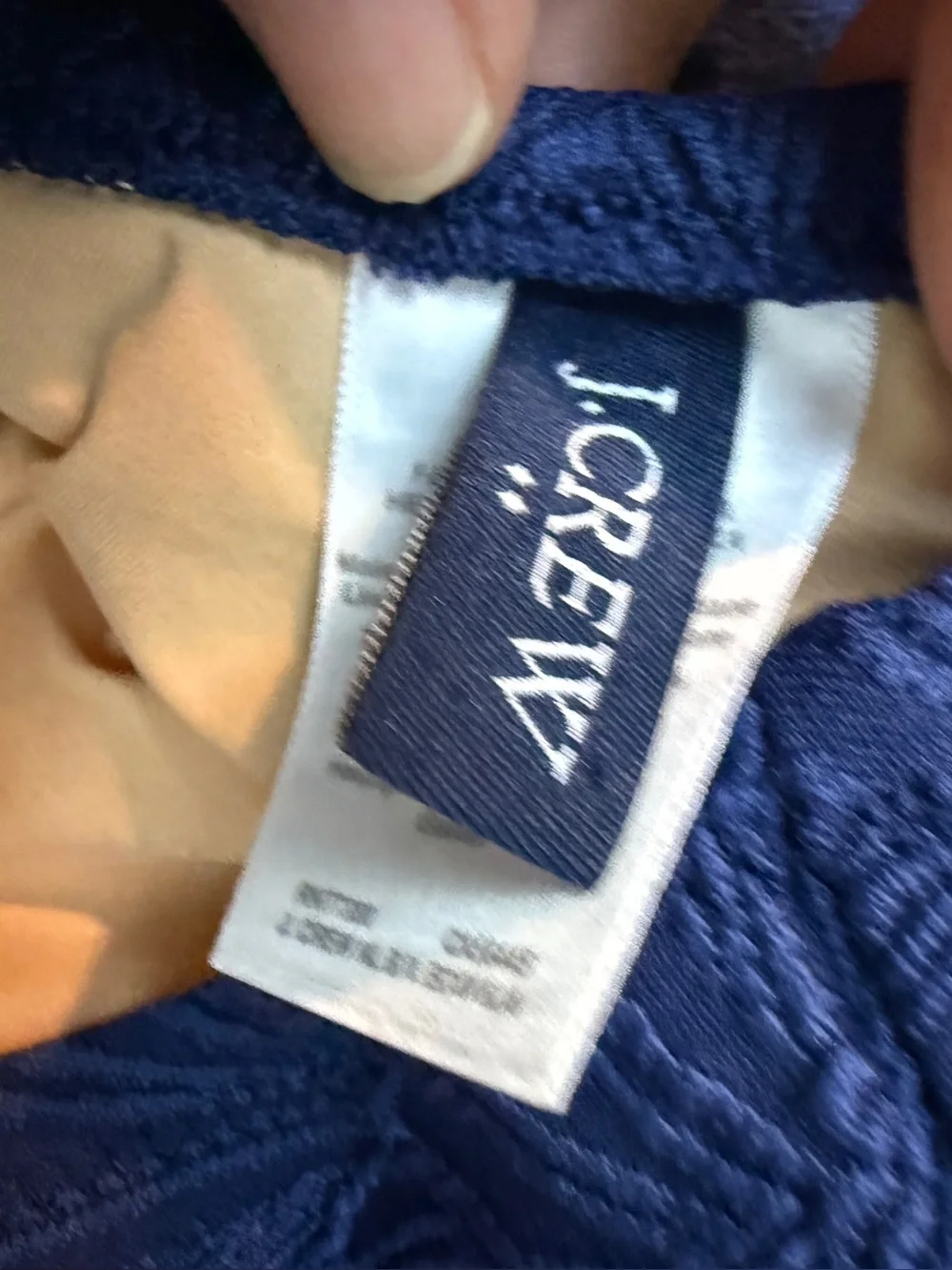 J. Crew One-Shoulder Textured Navy Swimsuit size Medium